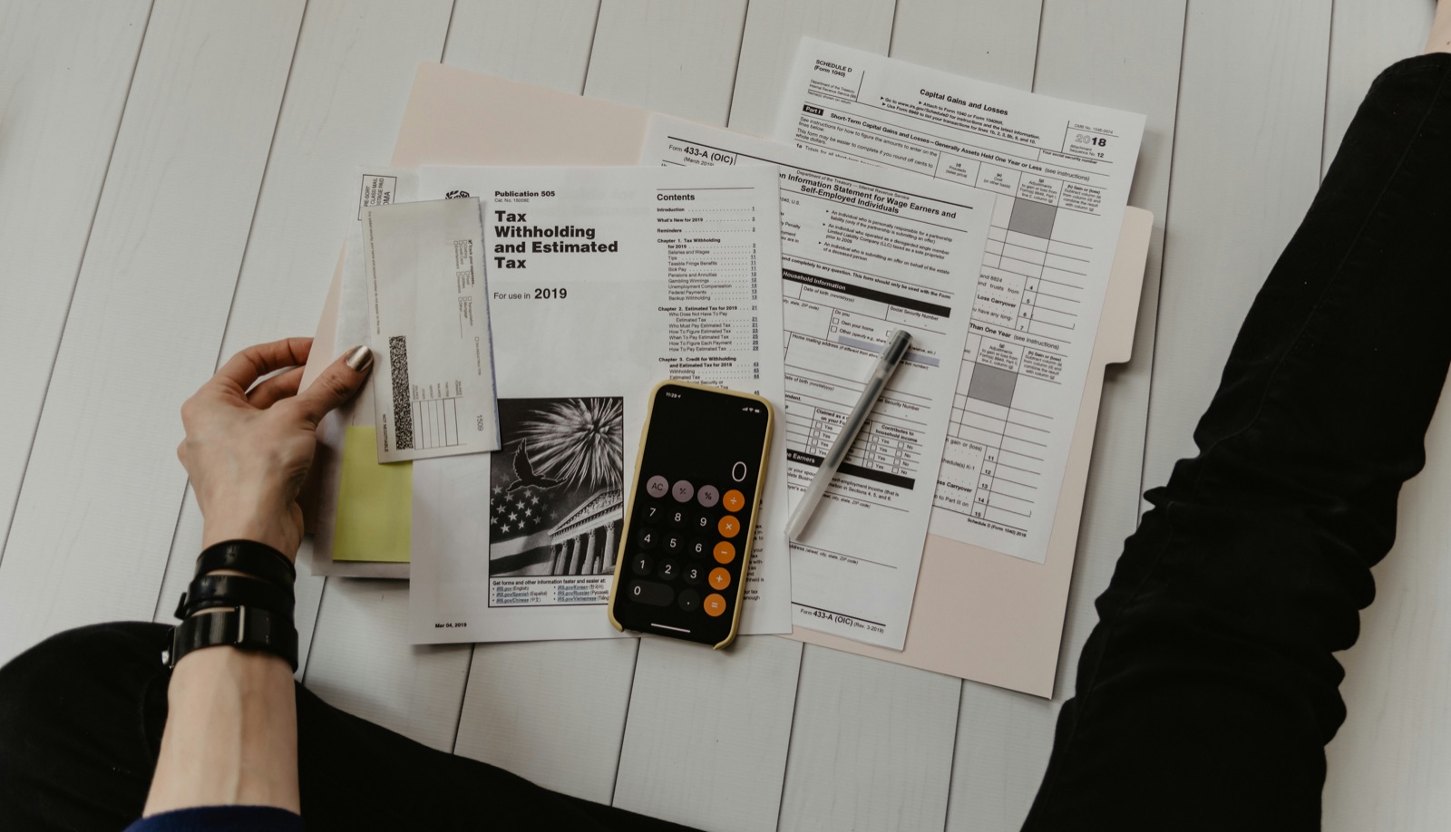 Financial and billing documents on a desk